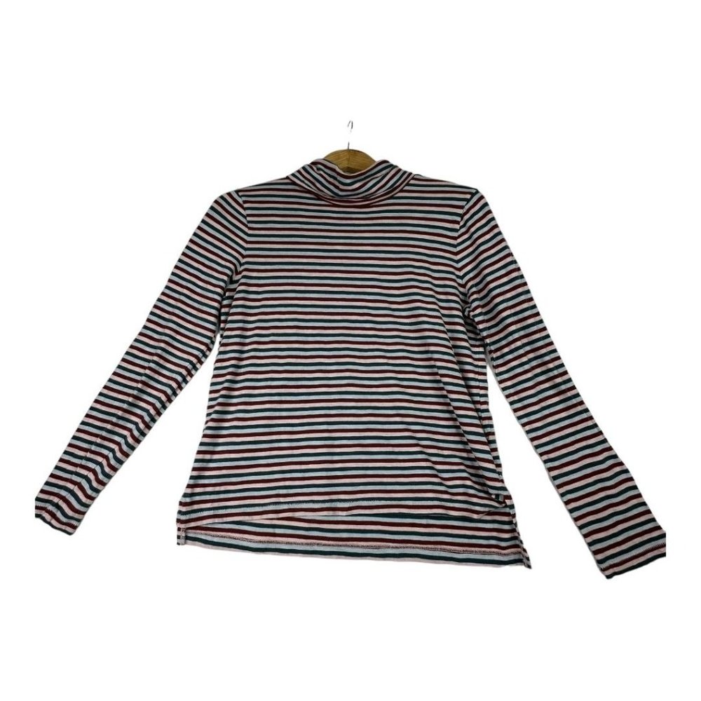 Madewell Striped Cowl Neck Long Sleeve Shirt size Medium Multicolor
